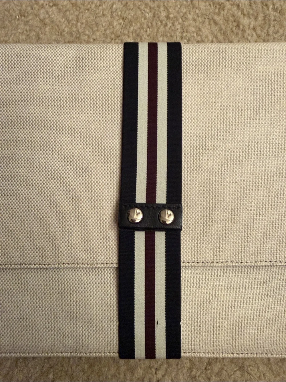 Theory Canvas Stripe Detail Portfolio Clutch - Cream